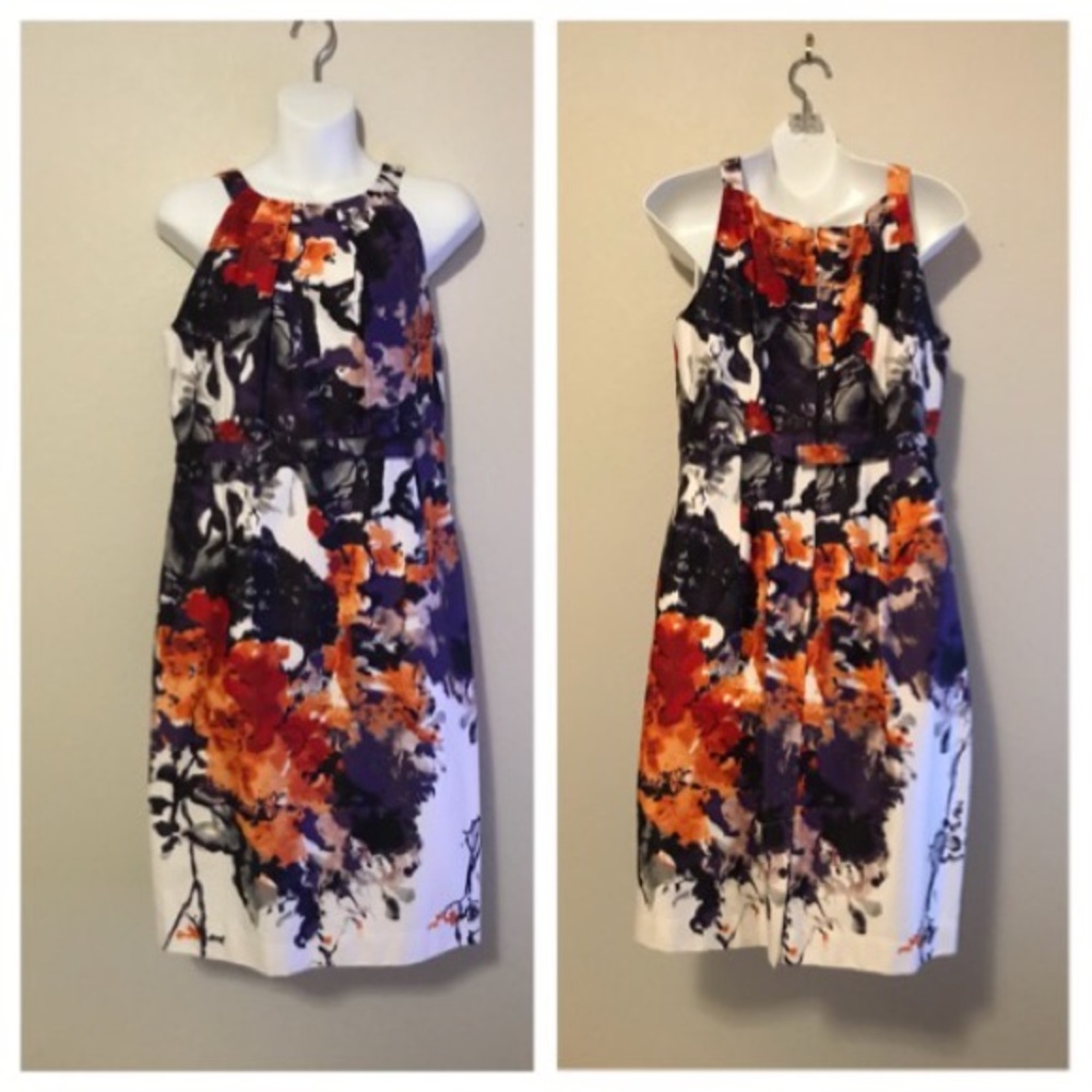 Andrea Jovine size 4 sheath multi-color dress